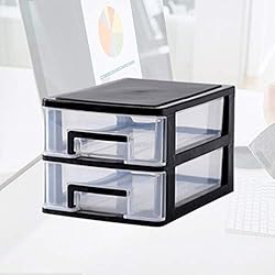 STOBOK Storage Drawer, 2 Layers Plastic Drawers