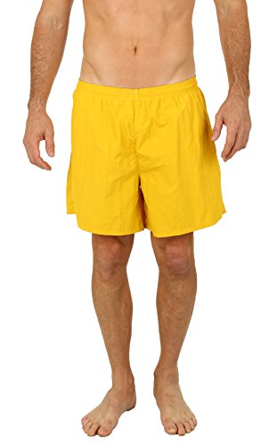 UZZI Men's Long Basic Active Shorts Activewear Trunks by Yellow (XXL)
