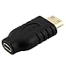 uxcell Micro HDMI Type D Female to Type C Mini HDMI Male F/M Adapter Black