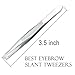 LUXXII (3 Pack) Slant Tweezers - Precision Stainless Steel Slant Tip Tweezers Hair Plucker for Hair and Eyebrows Personal Care (Silver Tone)