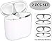 JNSA Dust Guard for AirPods 2 Wireless [2 Set][Chromium Plating][Protect AirPods from Iron/Metal Shavings][Luxurious Looking] Shiny Glossy Silver