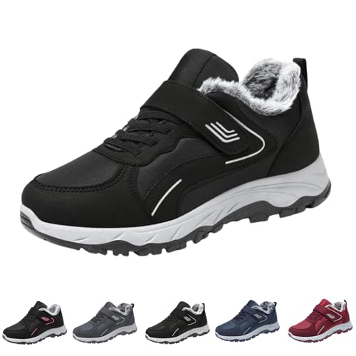 Safety Boots Womens Winter Warm Snow Boots Ladies Slip On Water-Resistant Outdoor Fur Lined Ankle Booties Shoes Slip On Trainers Winter Platform Trainers for Women