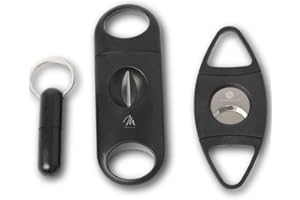 Mantello Cigars 3-Piece Gift Set - Includes Cigar Punch Keychain, Guillotine & V-Cut Cutter - Accessories for Men