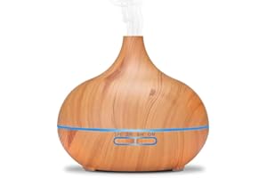 Goaika 550ML Essential Oil Diffuser, Wood Grain Aroma Diffuser with Remote Control, Cool Mist Humidifier for Bedroom, Scent D