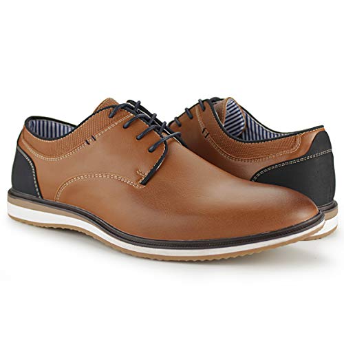 MERRYLAND Men's Business Casual Oxford Shoes,Tan PU, 7 M US Pricepulse