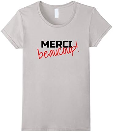 Womens 'Merci Beaucoup!' - French Language T-Shirt XL Silver