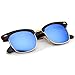 zeroUV - Half Frame Semi Rimless Sunglasses for Men Women with Colored Mirror Lens 50mm (Tortoise-Gold/Blue Mirror)
