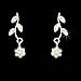 FHMZ Bridal Wedding Prom Fashion Jewelry Set Crystal Pearl Beautiful Flowers Vine Necklace Silver