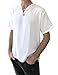 Men's Short Sleeve Shirt 100% Cotton Thai Hippie Yoga Shirt (Large, White)