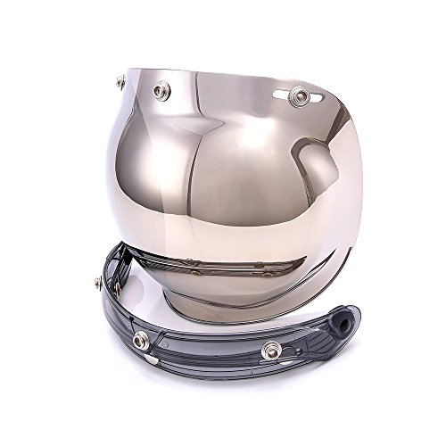 Motorfansclub 3-snap flip up bubble helmet shield motorcycle face…