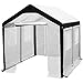 Abba Patio 8 x 10-Feet Large Walk in Fully Enclosed Lawn and Garden Greenhouse with Windows, White
