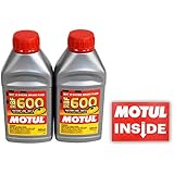 Motul (2 Pack) 100949 RBF 600 DOT 4 100% Synthetic Factory Line Racing Brake Fluid with Premium Motul Sticker (2)