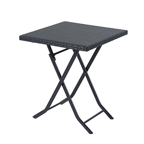 Outsunny Bistroset Polyrattan 3tlg. Balkonmöbel Set Sitzgruppe Essgruppe Gartenmöbel Garnitur – Bild 8