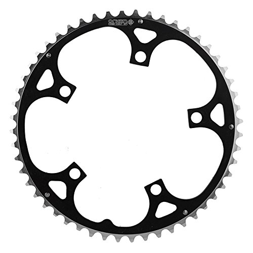 Origin8 Alloy Ramped Chainrings, 130mm x 52t, Black/Silver