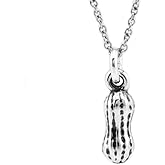 Sterling Silver Peanut Charm Necklace 18"