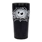 Silver Buffalo NB112795 Disney Nightmare Before Christmas Jack Face Stainless Steel Double Wall Tumbler, Black, 20-Ounces