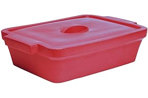 GENESEE SCIENTIFIC Medium Red Ice Pan w/Lid – 4 Liter Ice Holder - Stackable, Lightweight, Leak-Proof Ice Container - Frozen Sample Containers w/EVA Material to Withstand Dry Ice, Liquid Nitrogen, & Chemical Solvents