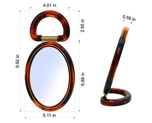 A-1 Hand Oval Cosmetic 7X Magnifying Mirror with Stand