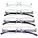 LifeArt Blue Light Blocking Reading Glasses, 2 or 4-Pack Men’s and Women’s Rectangular Frame, Anti-Reflective Lenses, +2.00Magnifaction