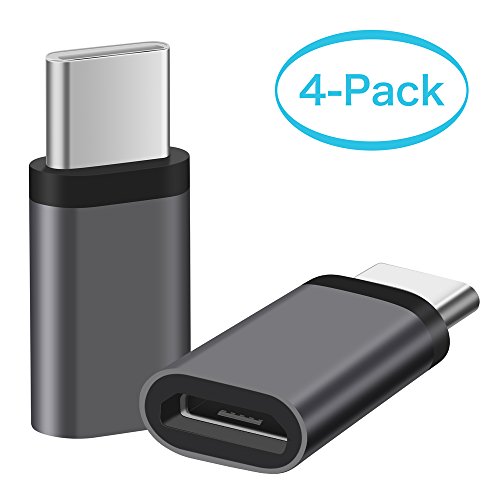 KUXIYAN Micro USB to USB C Adapter, USB Type C Adapter Convert Connector with 56K Resistor, Fast Charging for Samsung Galaxy S9 S8 Plus Note 8, Macbook, LG V30 G5 G6, Moto Z2 Play Nexus More (Gray) - Thumbnail 5
