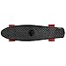 Cal 7 Complete Mini Cruiser Skateboard, 22 Inch Plastic in Retro Design (Black, Yellow, and Red)