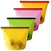 4-PACK LARGE 50OZ Reusable Silicone Food Storage Bag ECO-Friendly, Airtight, Leak Proof, Heat Resistance Bags. Cooking Bag for Fruits, Vegetables, Meat, Lunch, Sandwich, Microwave & Dishwasher Safe