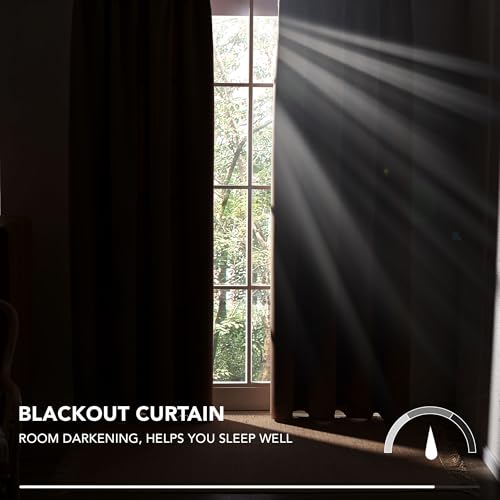 Deconovo Grey Blackout Curtains Thermal Super Soft Pencil Pleat Curtains Bedroom 46 x 54 Drop Inch Light Grey 2 Panels