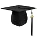 Unisex Adult Matte Graduation Cap Graduation Hat with Tassel Adjustable for High School and College (Black 1)