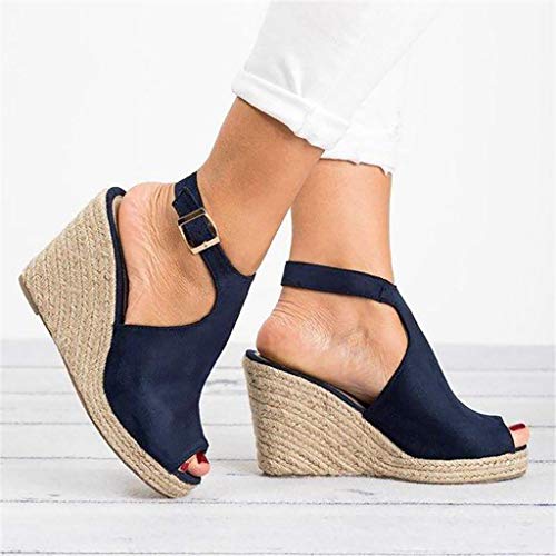 image for Cenglings Wedges Sandals,Women's Fish Mouth Espadrilles Slingback Plat