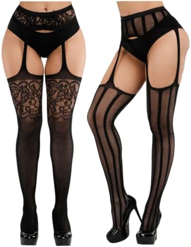 IREES 2 Pairs Fishnet Stockings Tights Suspender Sexy Women Lingerie Pantyhose Lace thigh high stockings for Women (Black-A) - One Size price in UAE | Amazon UAE | kanbkam IREES 2 Pairs Fishnet Stockings Tights Suspender Sexy Women Lingerie Pantyhose Lace thigh high stockings for Women (Black-A) - One Size price in UAE | Amazon UAE | kanbkam