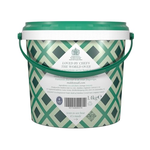 MALDON SALT, SEA SALT FLAKES, 3.1 LB, BULK TUB, KOSHER, NATURAL, HANDCRAFTED, GOURMET, PYRAMID CRYSTALS
