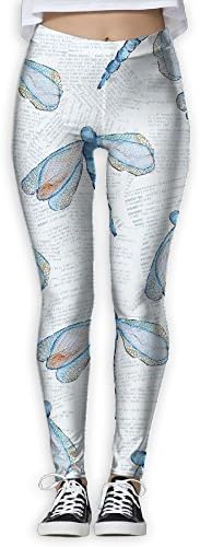 Dragonfly Pattern Funny Print Yoga Leggings Pants Quick Dry Capri Leggings