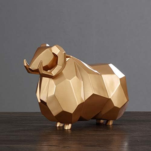 DSZXHN Statues for Home Decor,Modern Resin Gold Geometric Sheep Models Desktop Decoration,Animal Shape,Figurines Sculptures Statuettes,for Home Office Bookshelf Craft Gift