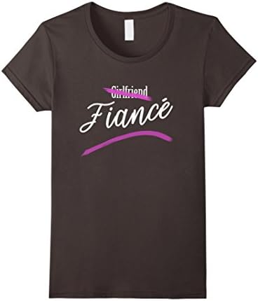 Women's Girlfriend Fiance Shirt Engagement Announcement Small Asphalt