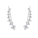 EVER FAITH Ear Climber 925 Sterling Silver Hypoallergenic Earring Clear CZ Ear Sweep Cuff Wrap Hoop Earrings