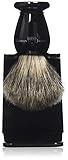 Edwin Jagger Imitation Ebony Best Badger Shaving Brush with Drip Stand, Small