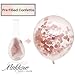 Makkow Rose Gold Balloons - Confetti & Latex Balloons (32 pcs) 12 inch Premium Party Balloons for Bridal Shower Decorations Wedding Birthday Decorations, Balloons for Party ! 2 pcs Ribbon included
