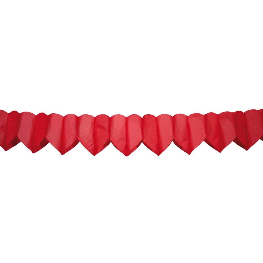 Folat Heart Garland 6 m Red Flame Retardant
