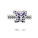 Garden Insect Cubic Zirconia Accent Purple Enamel Accents Butterfly Bead Charm .925 Sterling Silver For European Bracelet