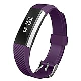 UMTELE For Fitbit Alta Bands, Soft Replacement Wristband with Metal Buckle Clasp for Fitbit Alta Smart Fitness Tracker, Purple