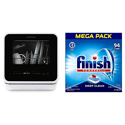 Farberware FDW05ASBWHA Complete Portable Countertop Dishwasher with 5