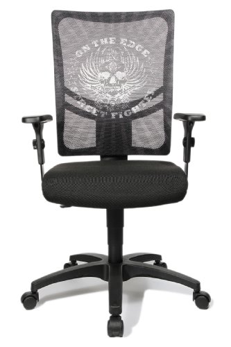 Topstar-NX40PGC9-Young-Line-Urban-10-Sedia-di-Design-Girevole-con-Schienale-Quadrato-in-Rete-Teschio-Nero-Bianco