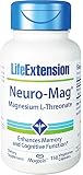 Life Extension Neuro-Mag Magnesium L-Threonate, 150 Veg Caps, Magtein Supplement for Women and Men