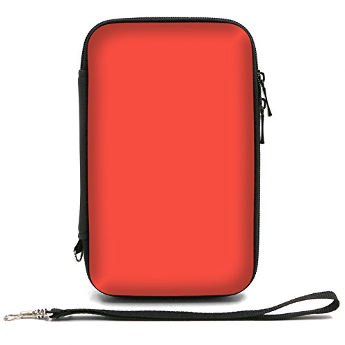 ADVcer EVA Waterproof Hard Shield Protective Carrying Case with Detachable Hand Wrist Strap for Nintendo New 3DS XL, 3DS, 3DS XL, 3DS, 3DS LL - Reddish Orange
