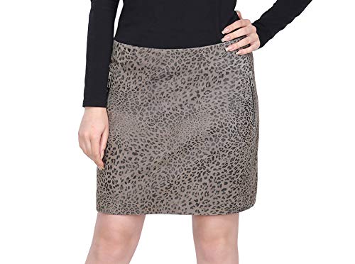 leopard print leather skirt