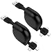 Retractable Multi Charging Cable, 2Pack 3.3ft Universal 3 in 1 Multiple Ports Devices USB Charger Cord Adapter with iOS/Micro/Type-C Connectors Support Data Sync Quick Fast Charge for Phones Tablets
