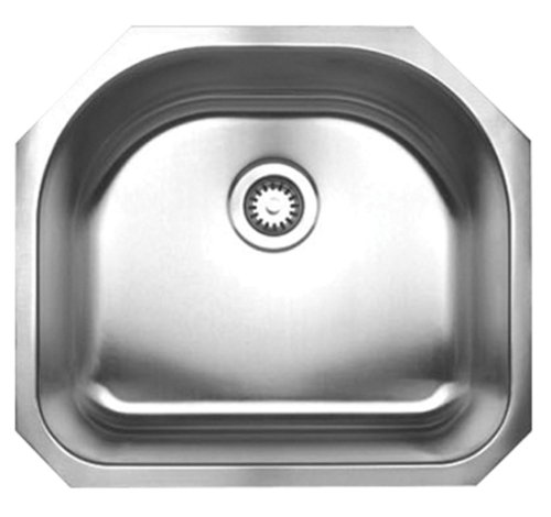 Whitehaus WHNU2119-BSS Noah s Collection 23-1/4-Inch Single D-Bowl Undermount Sink, Brushed Stainless Steel Whitehaus WHNU2119-BSS Noah s Collection 23-1/4-Inch Single D-Bowl Undermount Sink, Brushed Stainless Steel