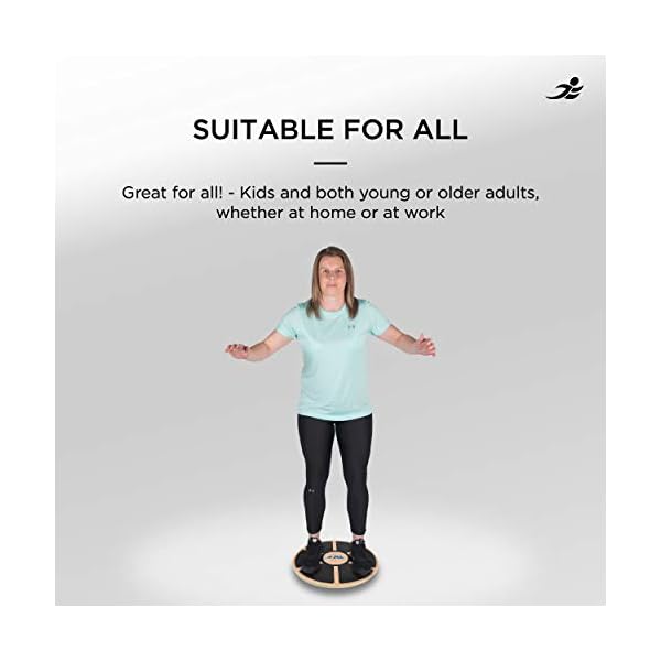 JLL® Wooden Balance Board, ANTI SLIP SURFACE, Exercise Fitness Workout Rehabilitation Training Exercise Wobble Board
