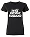 shop4ever I Love My Awesome Husband Women's T-Shirt Couples Shirts Large Black