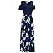 MURTIAL Women' Long Dress Cold Shoulder Poet Floral Print Elegant Maxi Short Sleeve Casual Dress Party Dress